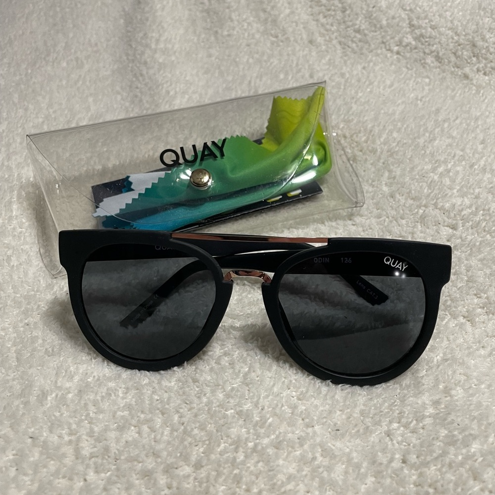 Quay Australia Odin Sunglasses Black 100% Authentic
